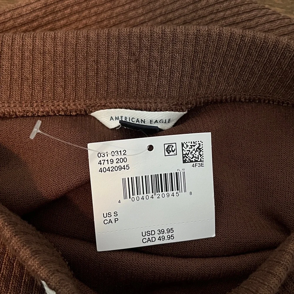 American Eagle Brown Ribbed Knit Skirt sz sm - Picture 8 of 9